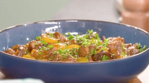 Sauté de porc aux mirabelles par Laurent Mariotte