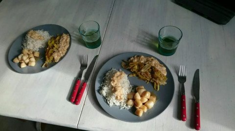 Saint Jacques au Cidre et fondue de poireaux