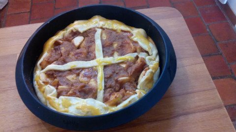 Tarte sablée aux pommes et pain d'épices