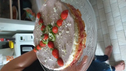 Le fraisier mousse chocolat blanc noix de coco