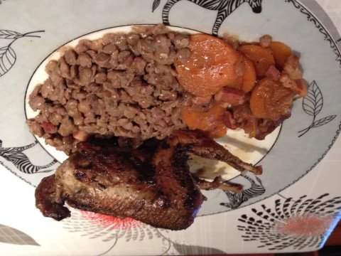 Mijotée de perdrix et ses lentilles