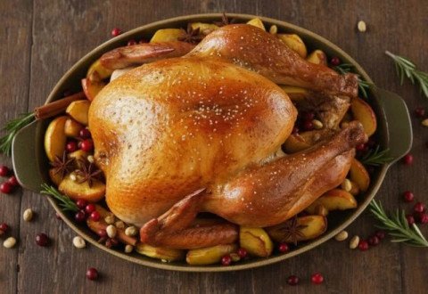 Dinde farcie facile aux épices et aux pommes