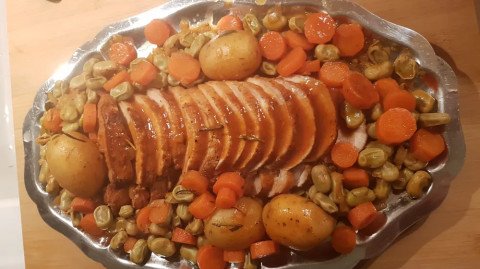 Rôti de porc aux fèves très facile