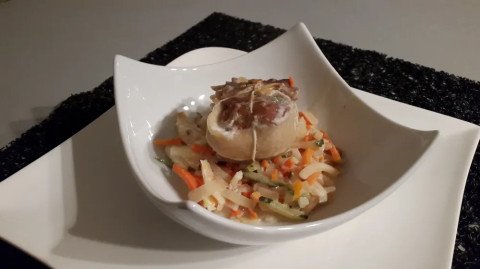 paupiettes de veau et sa julienne de legumes
