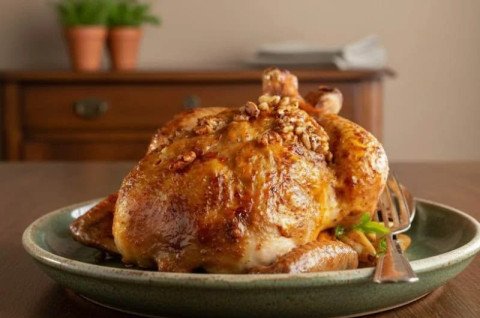Dinde au whisky et aux noix