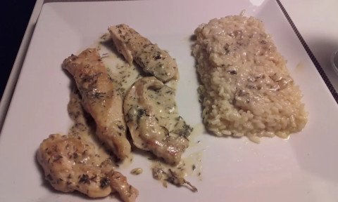 Poulet au thym et son risotto