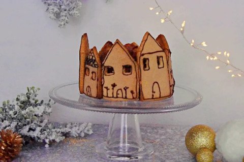 Gâteau pommes cannelle et ses sablés Village de Noël