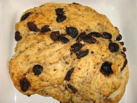 Focaccia aux olives noires