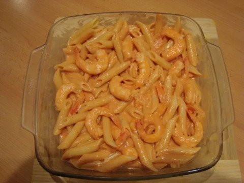 Les pâtes aux crevettes de Bruno