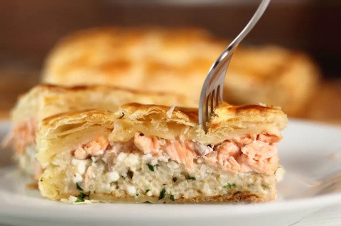 Petit feuilleté au saumon et à l'aneth