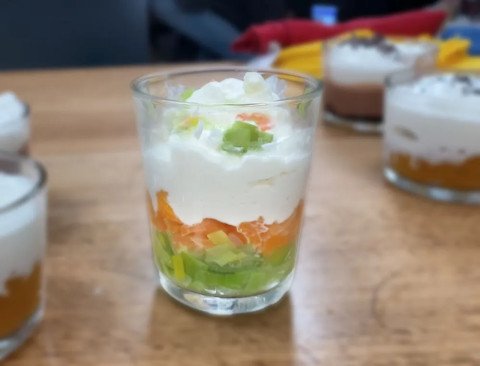 Verrine chèvre et poireaux