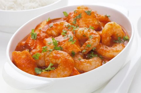 Gambas à l'armoricaine au cooking chef