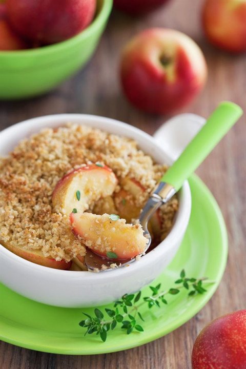 Crumble aux pêches à ma façon