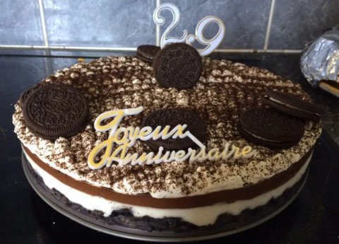 Entremet aux Oreos, chantilly et mousse au chocolat