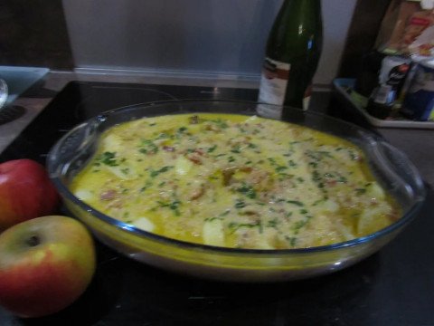 Poulet au cidre et au curry