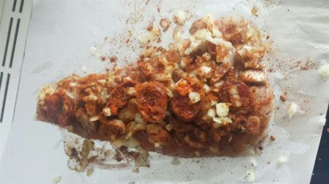 Filet de lieu noir au paprika en écaille de chorizo