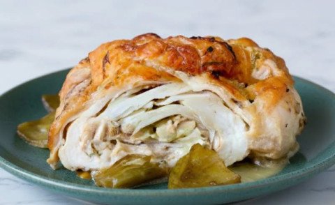 Poulet en croûte aux salsifis