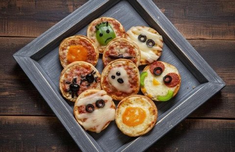 Mini pizza Halloween
