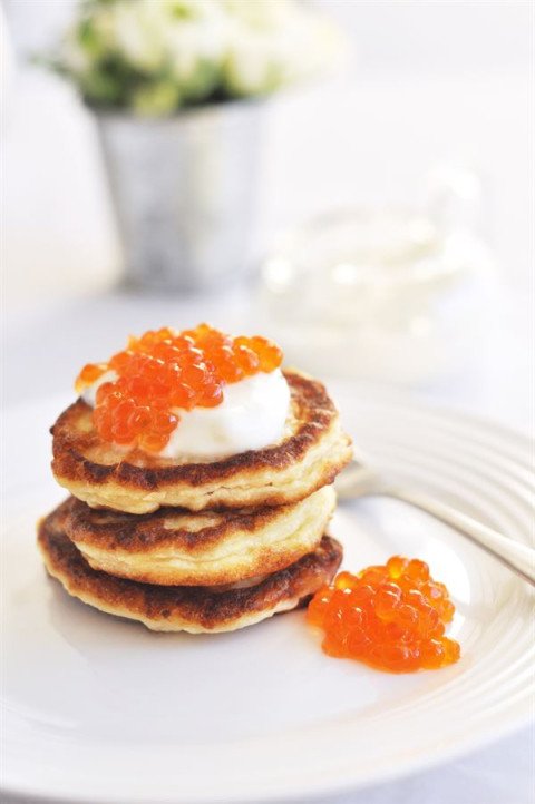 Blinis maison aux oeufs de saumon