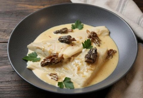 Turbot poché aux morilles