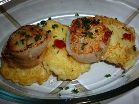 Galettes de pommes de terre aux Saint-Jacques