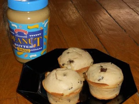Muffins au beurre de cacahuètes et pépites de chocolat
