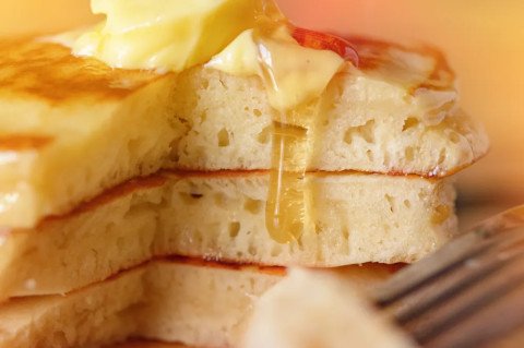 Pancakes sans oeufs à la vanille