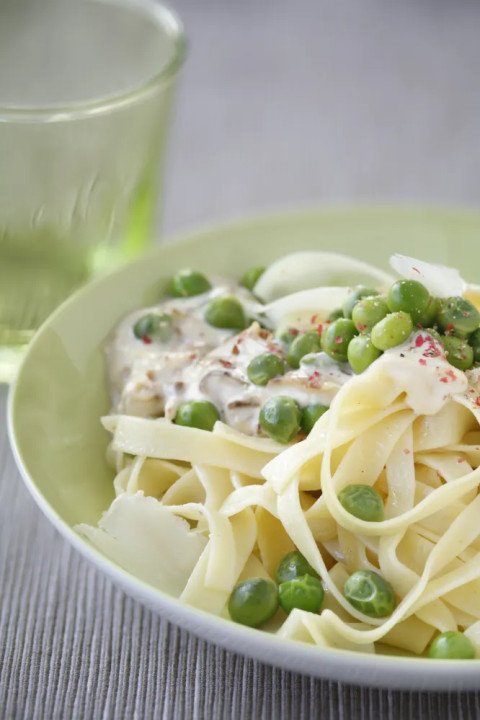 Tagliatelles au mascarpone et petits pois