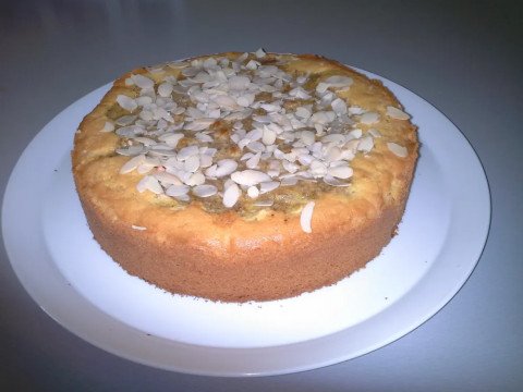 Tarte amandine rhubarbe sur sablé breton