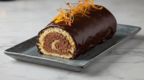 Bûche glacée chocolat et zestes d’orange