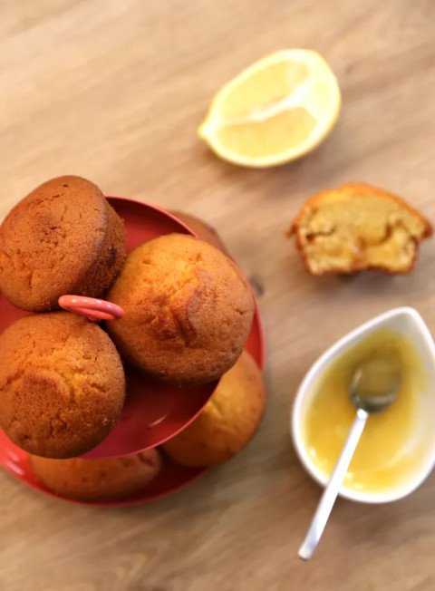 Muffins coeur de lemon curd