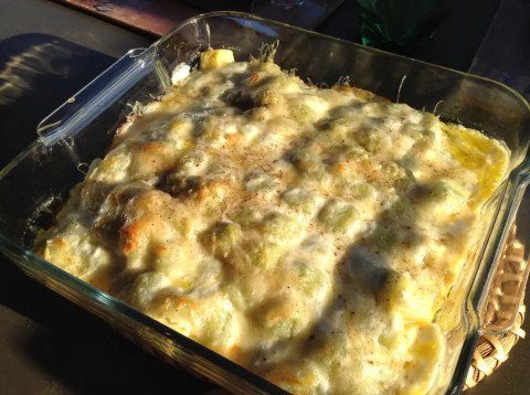 Gratin de ravioles à la truite fumée
