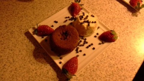 Moelleux chocolat basilic