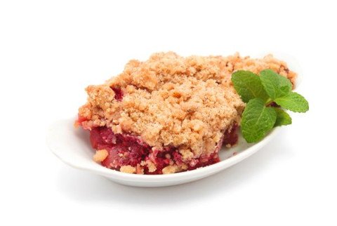 Crumble rapide aux framboises et speculoos