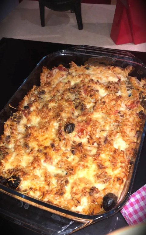 Gratin de pâtes aux olives