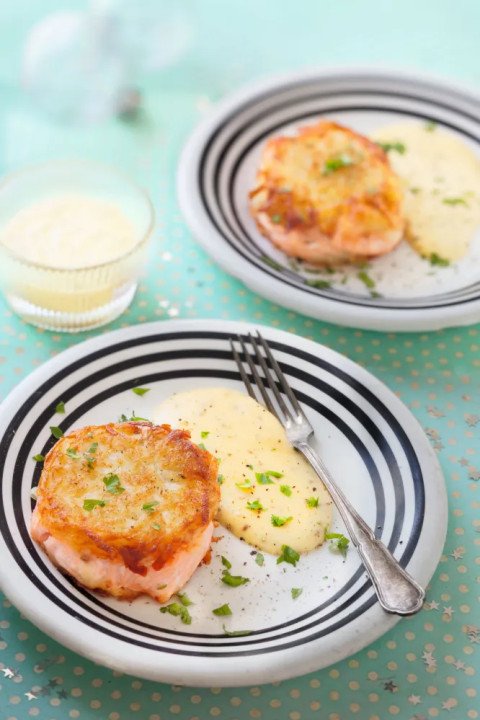 Pavés de saumon en croûte parmentière
