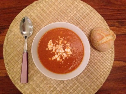 Soupe express tomates et courgettes de laudine