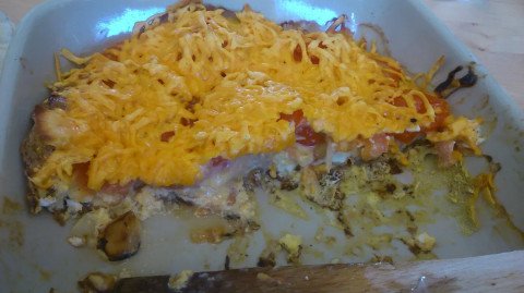 Omelette au gouda gratinée au four