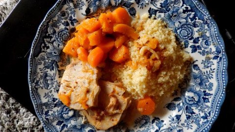 Rôti de dinde aux épices, carottes et butternut