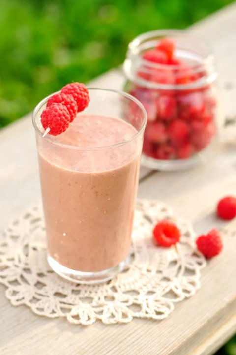 Smoothies framboise et chocolat