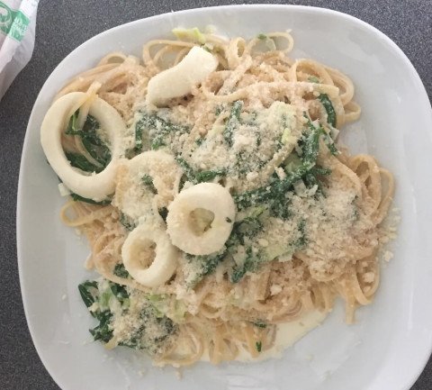 Pâte aux calamars et salicorne