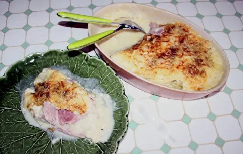 Gratin d'endives au jambon et au fromage