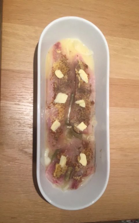 Filets de dorade grillés à la moutarde et aux échalotes