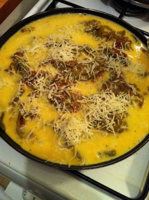 Omelette aux haricots verts