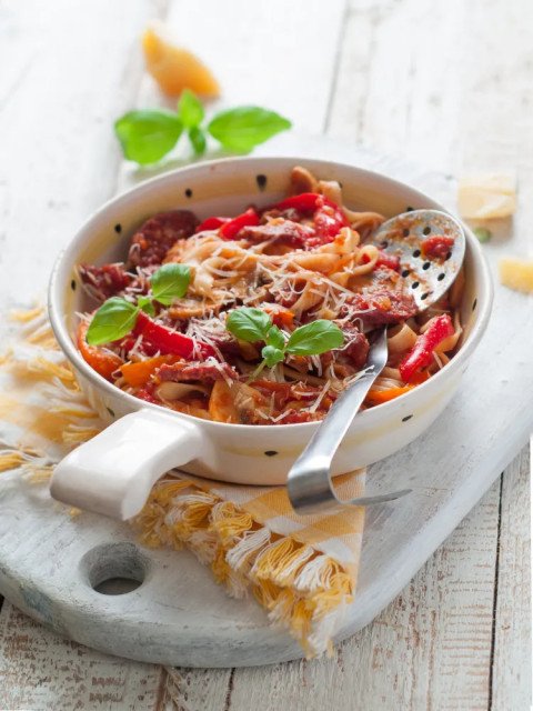 Tagliatelles au chorizo