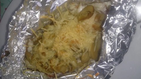 papillotes  de poulet au bacon et champignons