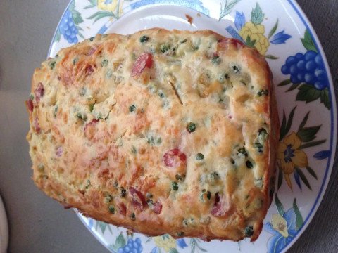 cake au petit pois saucisse