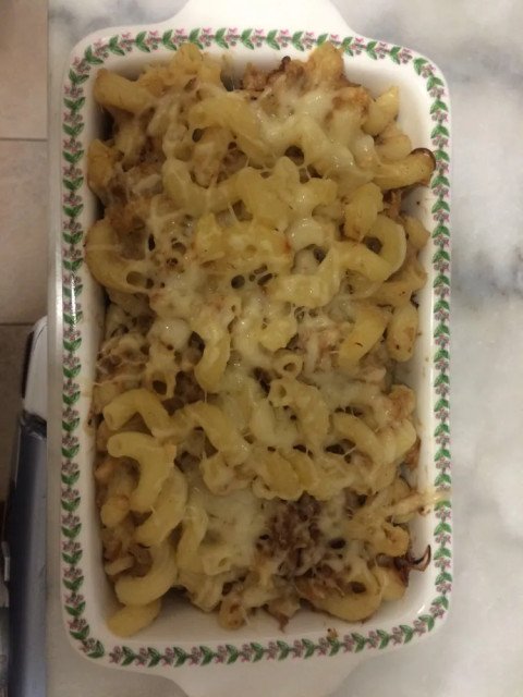 Gratin de pâtes au thon et au maïs