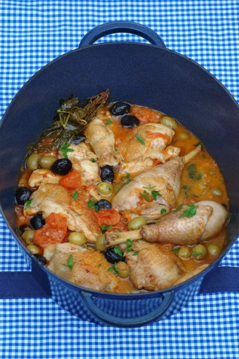 Poulet aux olives au four