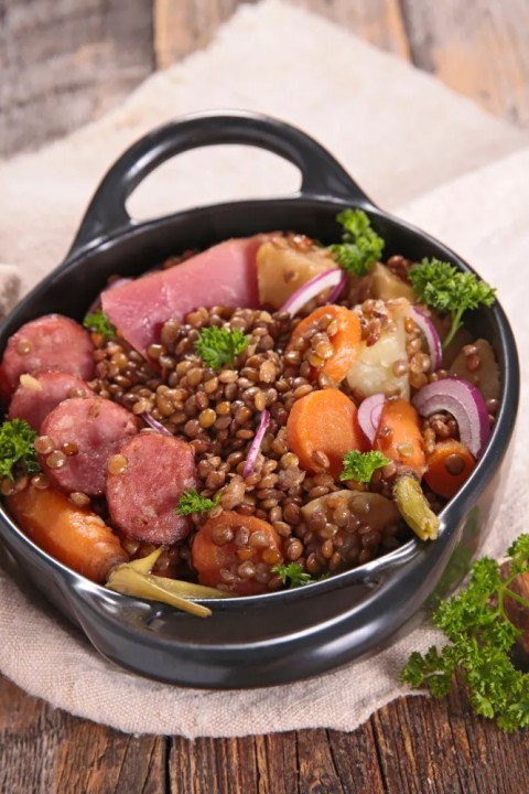 Petit salé aux lentilles au Cooking Chef